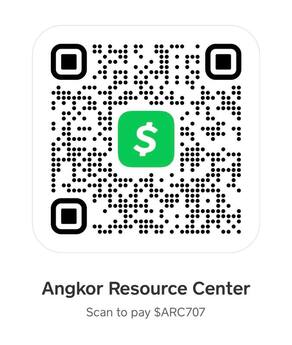 Cash App original donation QR graphic showing Angkor Resource Center, $ARC707